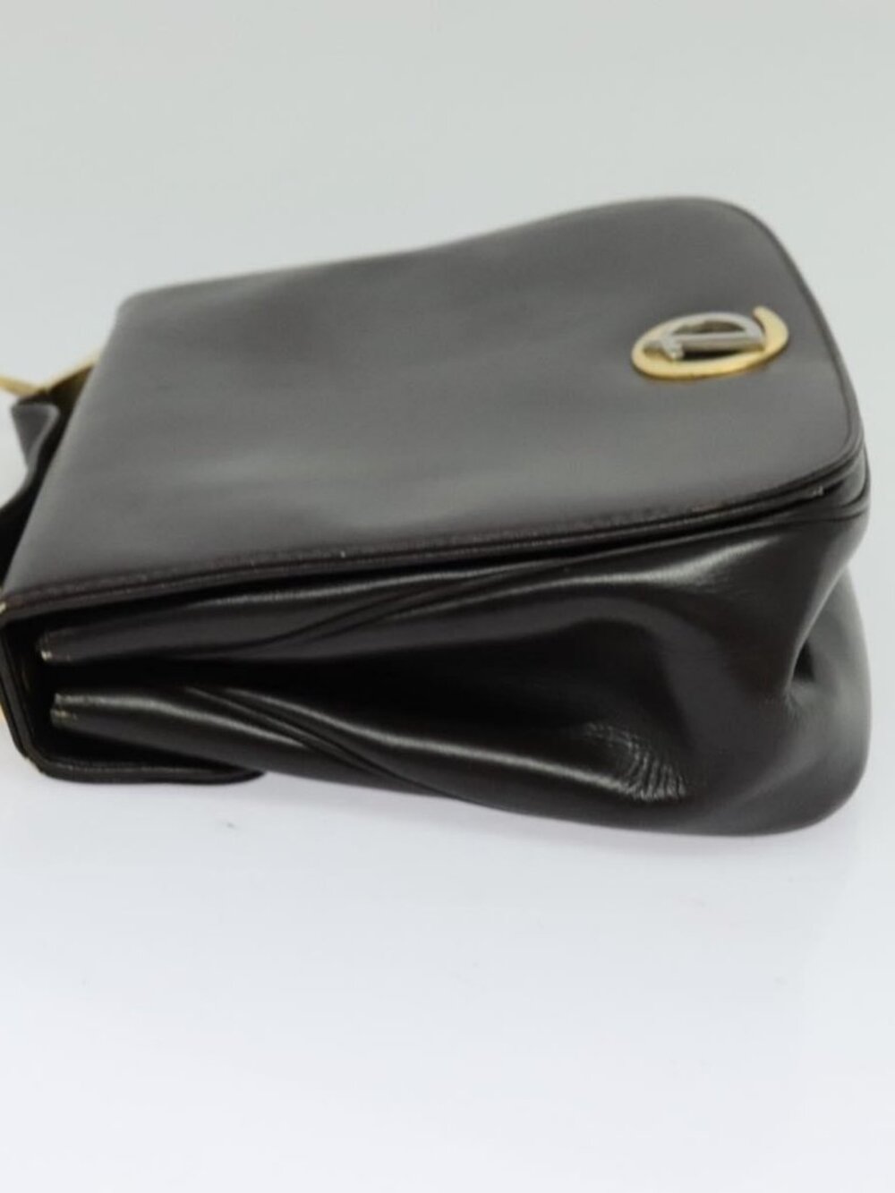 Christian Dior Shoulder Bag Leather Brown Gold Auth 126374 - Picture 4 of 16